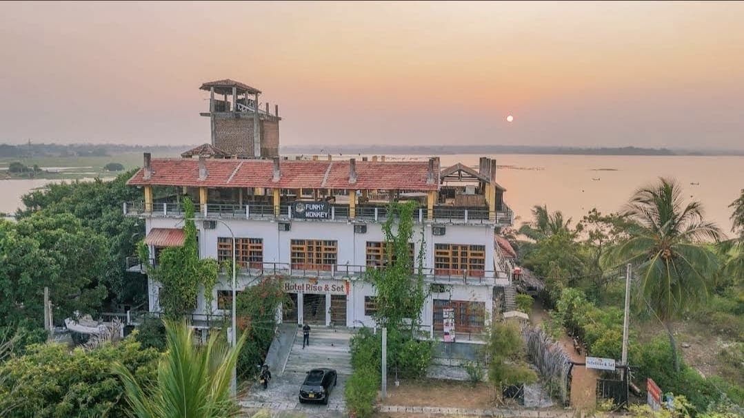 Modern bathroom with rain shower panel
